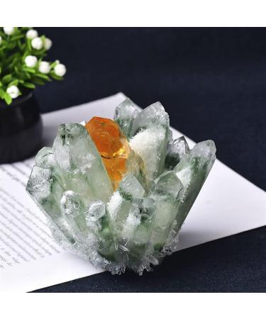 Natural Crystal Rough Specimen Natural Crystal Cluster Clear Quartz Crystal Rock Stones and Crystals ReikiSpecimen Home Decor GiftsStone (Color : Green 2 Size : 400-500g) - Buy Online on GoSupps.com