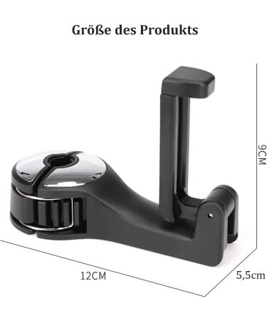 Enlace Rear Hooks for Car Seats with Cell Phone Holder - Headrest Hooks for Bags & Handbags Silver 2 Pieces - Shop Internationally - Buy Online on GoSupps.com