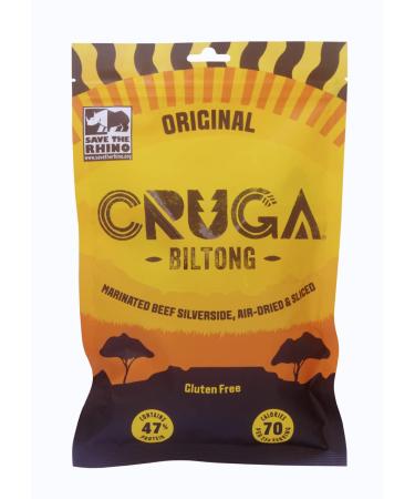 Buy CRUGA Biltong Original & Chilli - High Protein Dried Meat Jerky Beef Gluten Free (8 x 60g) - International Shipping Available - Buy Online on GoSupps.com
