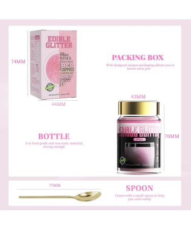 Annexual Pink Glitter Powder for Drinks - FDA Certified Vegan Edible Glitter for Cocktails Cakes & More - 15g Drinkable & Tasteless - Buy Online on GoSupps.com