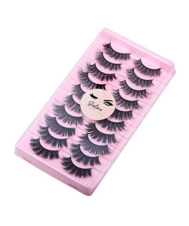 Selina Lashes 25mm 3D Dramatic Faux Mink Fluffy Wispy False Eyelashes - D Curl Long Fake Lashes - Buy Online on GoSupps.com