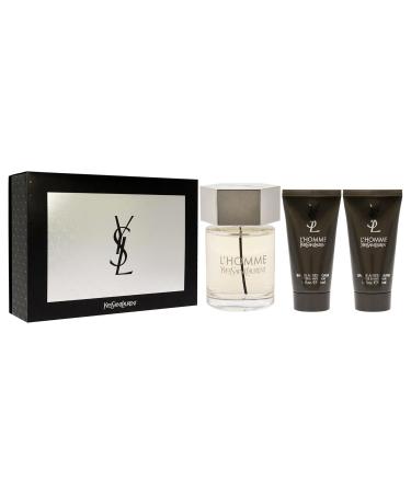 Yves Saint Laurent LHomme 3.3oz EDT Spray 2 x 1.6oz After Shave Balm Men 3 Pc Gift Set - Buy Online on GoSupps.com