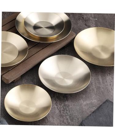 MAGICLULU Condiment Plate Cold Dish Bowl for Prep Dishes for Cooking Large Dinner Plates Tasting Dishes Sauce Serving Dishes Pinch Prep Bowls Sauce Plates Stainless Steel 304 Headset Camping 10X10X2CM Gold - Buy Online on GoSupps.com