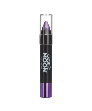 Cosmic Moon - Metallic Face Paint Stick/Body Crayon makeup for the Face & Body - 0.12oz - Easily create metallic designs like a pro! - Purple