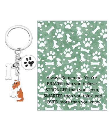 Ensianth Dog Keychain Gifts for Dog Lovers Puppy Keychain Dog Paw Print Keychain Gifts for Dog Owners Mom Dad Puppy Dog Keyring Little Shetland Sch ferhund