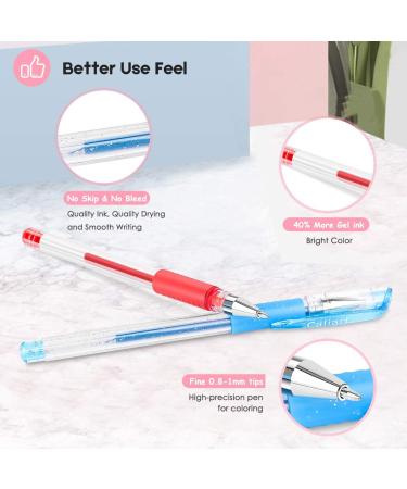 Caliart Gel Pens Set - 32 Colors, Fine Point Markers for Adult Coloring, Drawing, Crafting - 40% More Ink - Ideal for Kids, Journaling, Scrapbooking - Buy Online on GoSupps.com