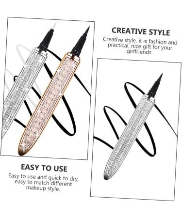 PLAFOPE Liquid Eye Liner 2pcs Diamond Eyeliner Rhinestone Eyeliner Elf Eyeliner Self-adhesive Eyeliners Household 1 count (Pack of 1) Assorted Color - Buy Online on GoSupps.com