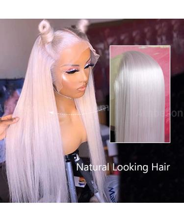 Ambeson Ice Pink Long Straight Synthetic Lace Front Wig for Women - Buy Online on GoSupps.com