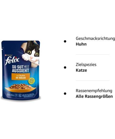 FELIX Wet Cat Food in Jelly with Chicken - 24 x 85g Pack | Premium Cat Nutrition - Buy Online on GoSupps.com