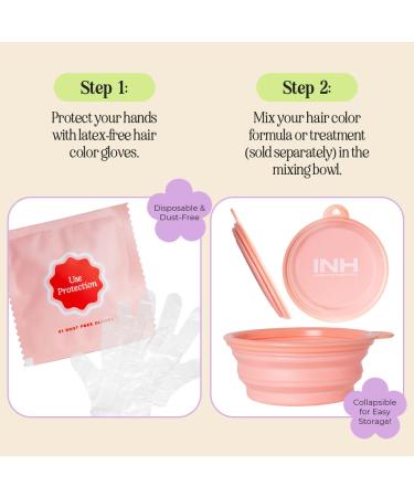 INH Hair Dye Kit - Complete Set with Bowl Brush Gloves & Clips for Tinting Bleaching & Highlighting | International Shipping Available - Buy Online on GoSupps.com