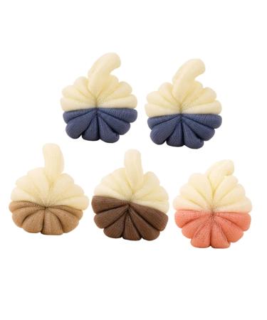 Hemoton 5pcs Two-Color Shower Ball Mesh Bath Scrubber for Body Baby Body Wash Loofah Foam Body Wash Bathing Flowers Kids Bath Sponge Bath Scrubber Ball Pouf Bath Pe Massage Bath Ball Child