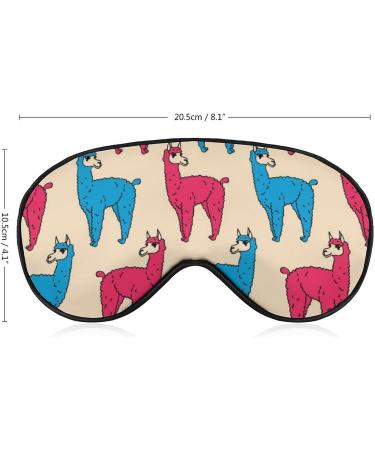 Cute Fluffy Llama Sleep Mask Adjustable Eye Cover for Light Blocking, Perfect for Travel and Nap Time - Men and Women - Buy Online on GoSupps.com