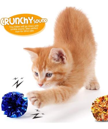 YGDZ Crinkle Cat Balls Toys 20 Pack - Original Mylar Glitter Balls for Cats - Fun Crinkly Sounds - Indoor Kitten Play Toy - Buy Online on GoSupps.com
