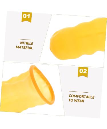 100pcs Reusable Finger Cots - Portable Protective Cover for Finger Pain Relief | Nitrile Joint Covers - Yellow 6.5X2.5cm - Buy Online on GoSupps.com