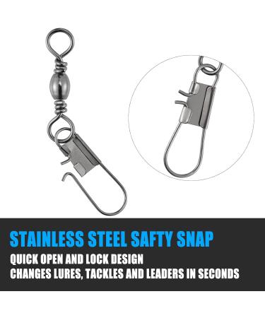 Dr.Fish 50 Pack Fishing Snap Swivels Barrel Swivel with Snap | Stainless Steel | Freshwater Tackles | Safty Interlock Snaps | Black Nickel Copper | 26-132Lb #14 | 50 Pack - Buy Online on GoSupps.com