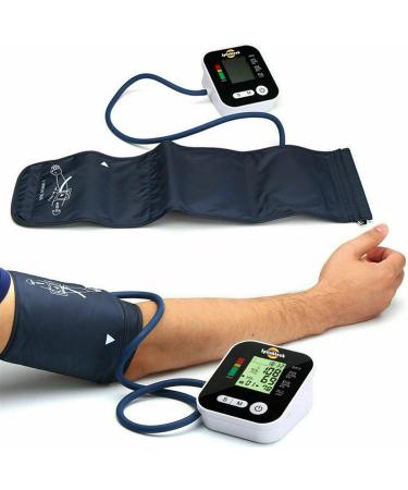 Blood Pressure Monitor with Pulse Rate Detection - Large LCD Display - BP Cuff Kit Included - Accurate Home Blood Pressure Monitor (Black) - Buy Online on GoSupps.com