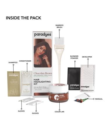 Paradyes Ammonia Free Chocolate Brown Hair Color Kit | Semi-Permanent Creme | Herbal Ingredients | All Hair Types | Unisex | International Shipping - Buy Online on GoSupps.com