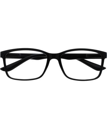 Buy Opulize Ink Lessen Glasses 2 Series Pack - Large Rectangular Frame Scratch-Resistant Spring Hinges +1.50 Diopter - Stylish Men's Reading Glasses in Transparent Gray & Black Arms - Buy Online on GoSupps.com