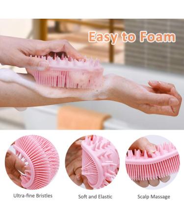 2-in-1 Exfoliating Silicone Body Scrubber and Shampoo Brush for Gentle Skin Exfoliation in Shower - Buy Online on GoSupps.com