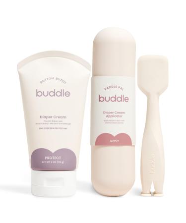 Bottom Buddy & Paddle Pal 2-Piece Kit 20% Zinc Oxide Cream Protects Baby Skin from Diaper Rash & Silicone Spatula Applicator 4 oz Gift Set