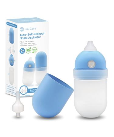 miu Care Nasal Aspirator for Baby with 2 Medical Grade Silicone Tips  Portable Baby Nose Sucker with 1 Protective Cap  Adjustable Suction Level for Newborn Infant Toddler  Easy to Take  Use and Clean