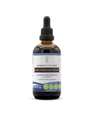 Secrets of the Tribe Muira Puama and Catuaba Alcohol-Free Liquid Extract (Ptychopetalum Olacoides and Erythroxylum Catuaba) Dried Bark Tincture Supplement (4 FL OZ) 4 Fl Oz (Pack of 1)