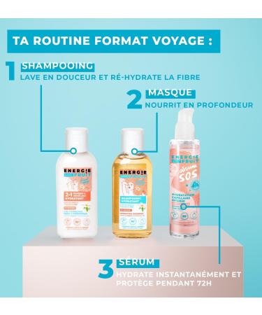 ENERGIE FRUIT | Moisturizing Shampoo Travel Size | Mono & Macadamia | Dry and Damaged Hair | Vegan | 75ml - Buy Online on GoSupps.com