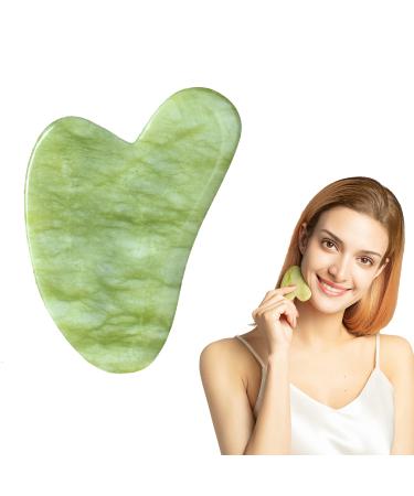 STARR-GIA Certified 100% Xiuyan Jade Gua Sha Massage Tool-Face Massager Reduces Puffiness-Gua Sha Facial Tools Promotes Blood Flow-Easy to Hold Face Sculpting Tool-Trigger Point Acupuncture
