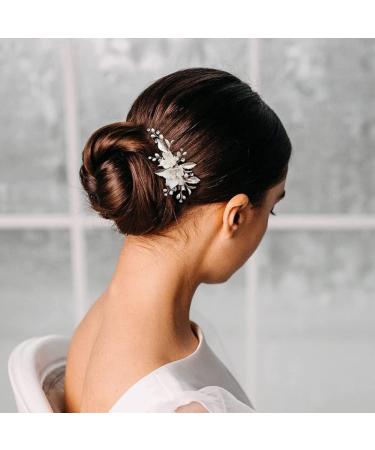 Bride Hair Clip Wedding Hair Clip Flower Wedding Hair Piece for Bride Hair Comb Barrette Bridal Hair Accessories Gold - Buy Online on GoSupps.com