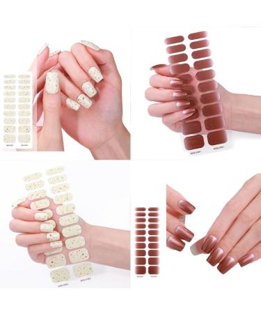 Semi Cured Gels Nails Stickers Nails Polish Strips Korean Style Gels Nails Strips Nails Art Decortions for Party Style9 - Buy Online on GoSupps.com