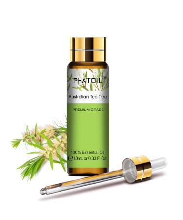 PHATOIL Australian Tea Tree Essential Oil 10ML - Undiluted and Cruelty-Free Pure Australian Tea Tree Oil - Essential Oils for Diffusers for Home Australian Tea Tree 10 ml (Pack of 1)