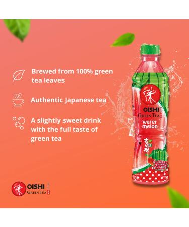 OISHI Green Tea Watermelon - 24 x 500 ML Multipack | Refreshing Flavor | International Shipping Available - Buy Online on GoSupps.com
