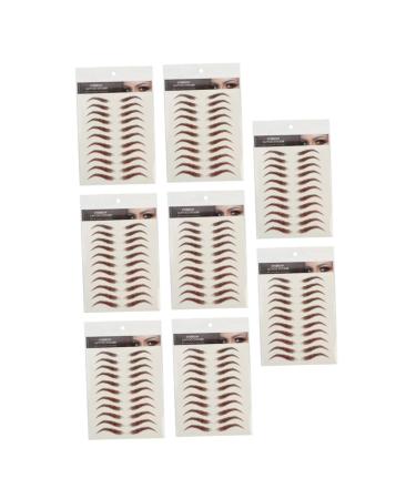 IWOWHERO Eyebrow Pen 9 sheets Eyebrow Sticker Tattoos Transfers Eyebrows Artificial False Shaping Transfer Hairlike 21x14.7cm Brown