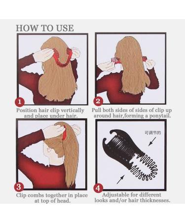 Aaiffey 4pcs Flexible Banana Hair Clips Set for Women - Vintage Double Banana Clip for Thick Fine Curly Hair - Ponytail Holder and Hair Combs Clip - Ideal for Women and Girls - Buy Online on GoSupps.com