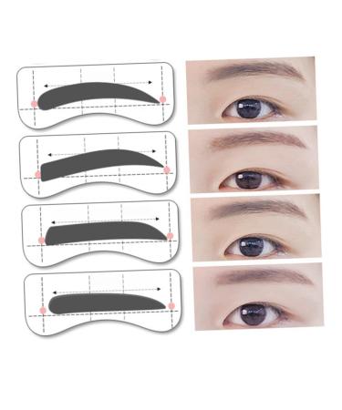 Housoutil Kits 32 Pairs 8 Eyeshadow Eyebrow Template Eyebrow Stencils Eyebrow Card Eyebrow Trimming Eyebrow Marks Eyebrow Stickers medium As Shown