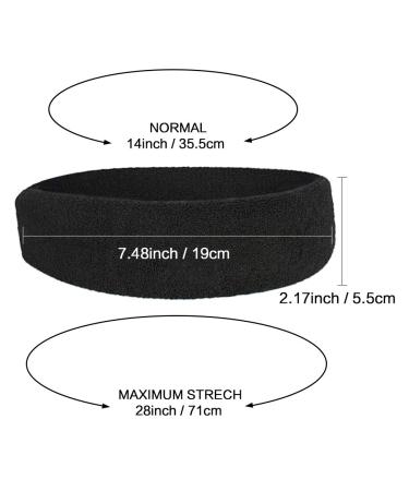 Liujzzj 3 Pack Sports Headband - Non-Slip Moisture-Wicking Cotton for Men & Women - Elastic Hair Bands for Athletics - Buy Online on GoSupps.com