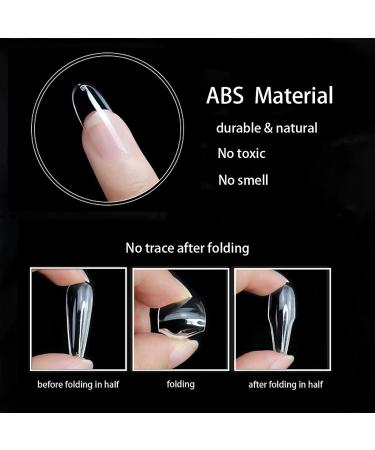 Clear Oval Shaped False Nail Tips - 500PCS Full Cover Acrylic Nails - Buy Online on GoSupps.com