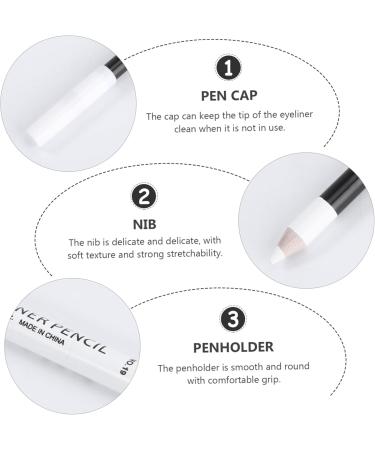 PLAFOPE 48 Pcs Eyeliner Pencil White Liner Makeup Liquid Eyeliner Eyeshadow Eyeliners Brow Pen Wooden Pole - Buy Online on GoSupps.com