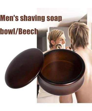 Zhenwo Dark Wood Shaving Soap Dish with Lid - Ideal for Men's Wet Shaving | Brown - Buy Online on GoSupps.com