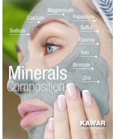 KAWAR Dead Sea Mud Mask with Aloe Vera - Spa Quality Facial & Body Treatment | Natural Vegan Skincare for Acne Blackheads & Oily Skin - 8.8 oz - Buy Online on GoSupps.com