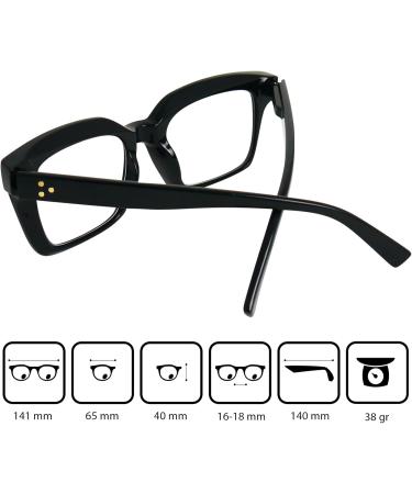 Buy Vintage Mini Reading Glasses | Oversized Square Thick Frame | Free Case | 2.5 Diopters Reading Aid for Women - Buy Online on GoSupps.com