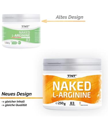 Buy TNT NAKED L-Arginine Powder (250g) - Pure High Dose Top Solubility 100% Vegan Made in Germany - Quality Assured - Buy Online on GoSupps.com