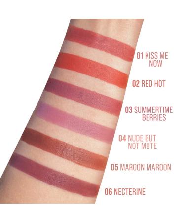Tintark Matte Liquid Lipstick - Longwear Lip Stain Glaze Gloss in Red Nude Peach Pink Rose Mauve Shades - 06 Necterine - Buy Online on GoSupps.com