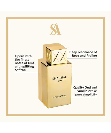 Swiss Arabian Shaghaf Oud EDP Spray - Luxurious Dubai Fragrance - Long Lasting and Addictive Scent - 2.5 Oz - Buy Online on GoSupps.com