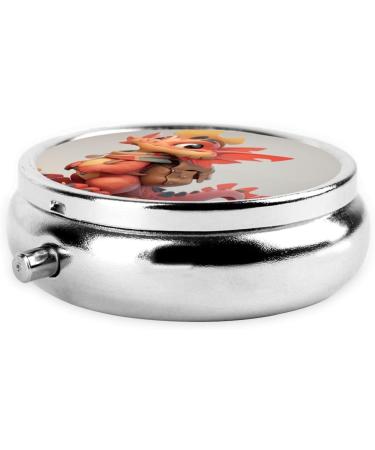 Cute Dinosaur Portable Metal Pill Box | Mini 3-Compartment Design for Travel | Ideal for Small Pills - Buy Online on GoSupps.com