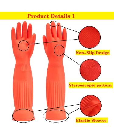 YIOIY Waterproof Kitchen Cleaning Gloves - Oil-Resistant Rubber Glove (Red, Medium) - Buy Online on GoSupps.com