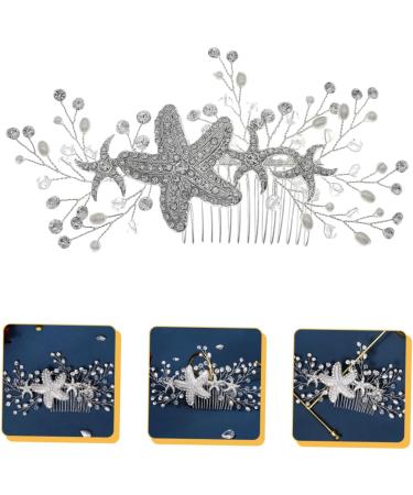Didiseaon Starfish Hair Comb Hair Comb Pearl Headpiece Star Hair Comb Accessory Rhinestone Headpiece Mermaid Hair Comb Brides Blue Hair Comb Vintage Banquet Manual Hair up Alloy - Buy Online on GoSupps.com
