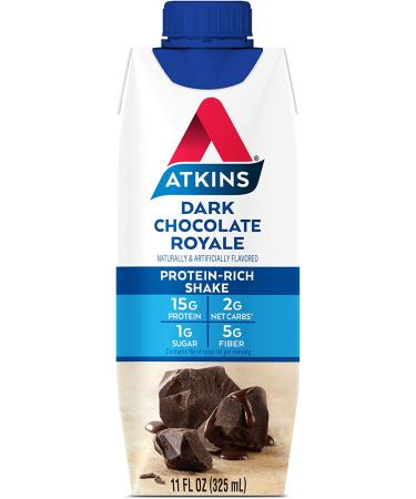 Atkins Dark Chocolate Royale Protein Shake 12 Count - Gluten Free, Keto-Friendly - Buy Online on GoSupps.com