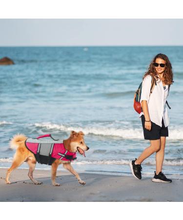 Wallpage Dog Vest for Large Dogs | Reflective Lifesaver Floatation Aid | High Visibility Summer Bathing Clothing | Pink XXL (78-88cm Chest) - Buy Online on GoSupps.com