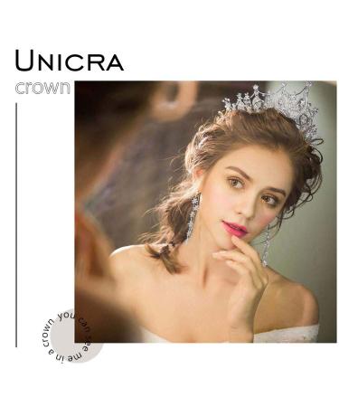 Unicra Silver Princess Crown Tiara Headband for Women and Girls - Wedding, Prom, Pageant Hair Jewelry - Buy Online on GoSupps.com